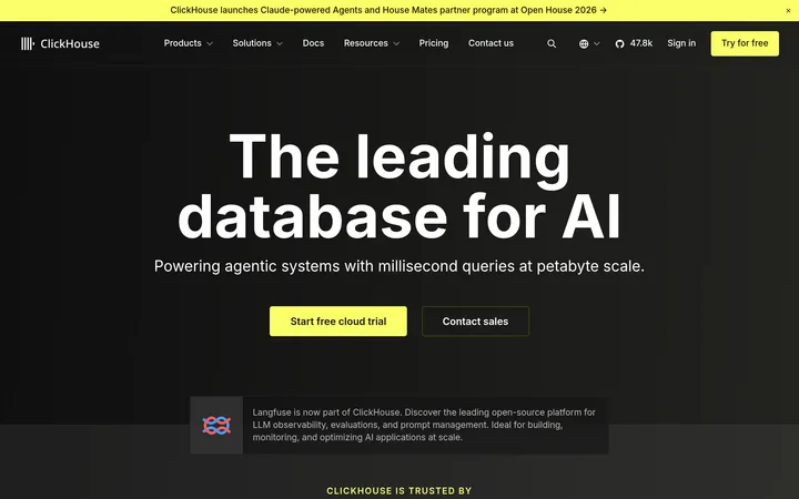 ClickHouse website preview