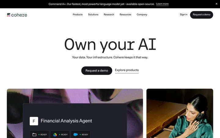 Cohere website preview