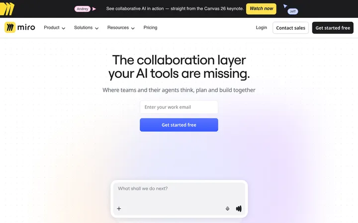 Miro website preview