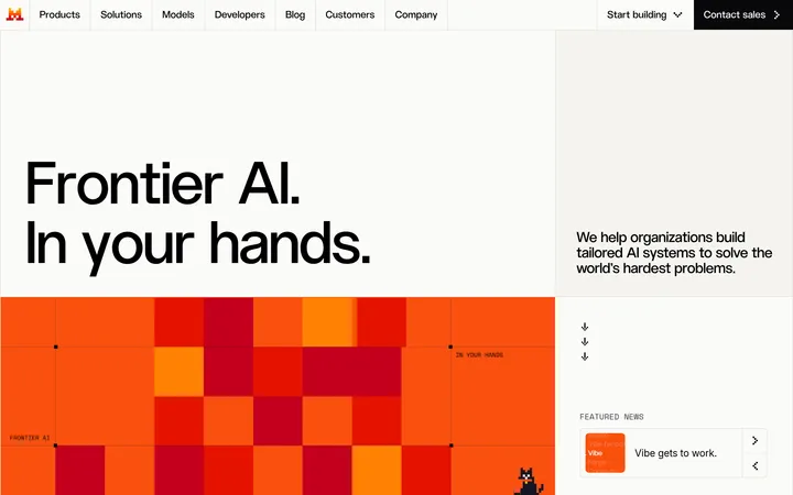 Mistral AI website preview
