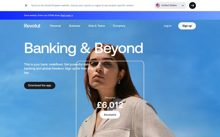 Revolut website preview