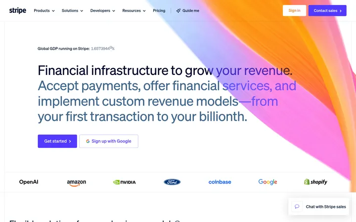 Stripe website preview