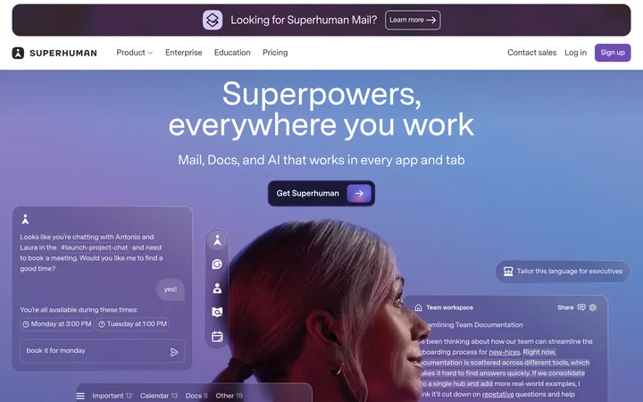 Superhuman website preview