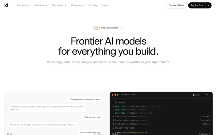 xAI website preview